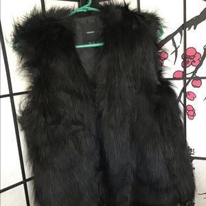 Black Faux Fur Vest